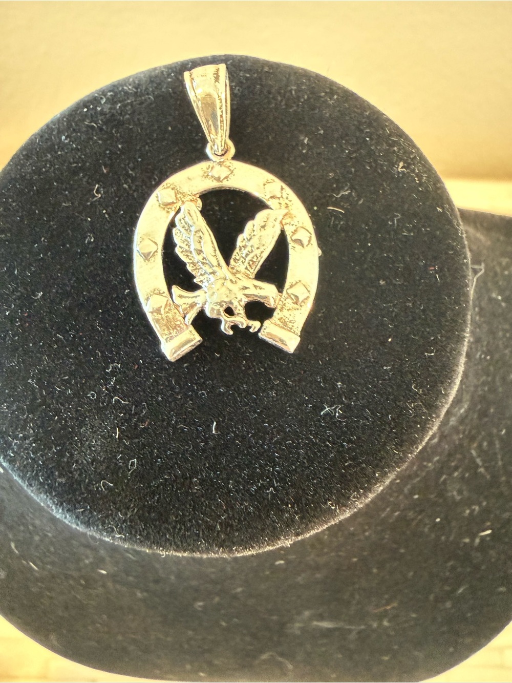 Sterling Silver Eagle & Horseshoe Pendant Necklace - Women Jewelry